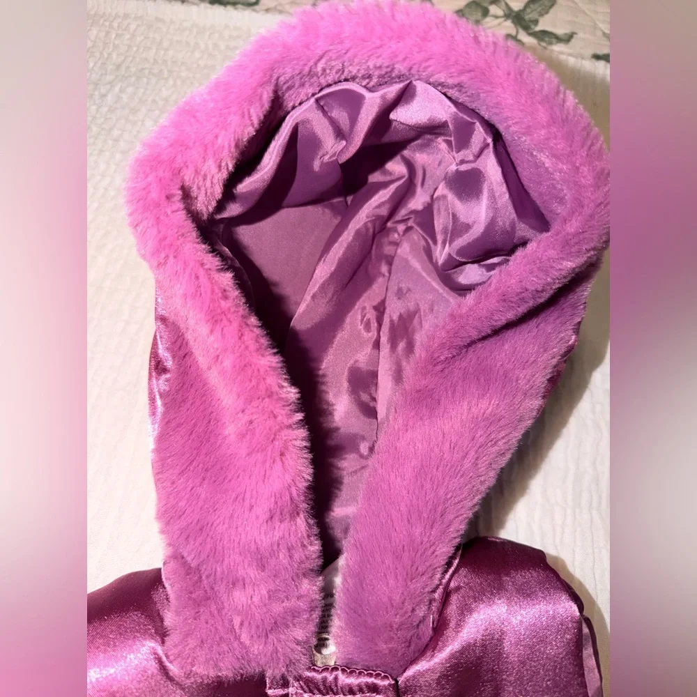 Little Lass Pink Hooded Vest with Bow Accents